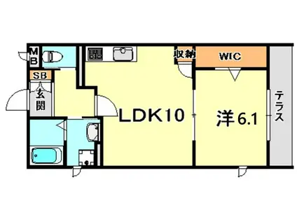 サンクレスト御崎(1LDK/1階)の間取り写真