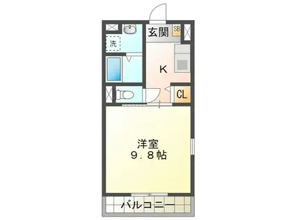 アーバンスカイ(1K/3階)の間取り写真