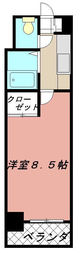 アリビオ折尾(1K/7階)の間取り写真