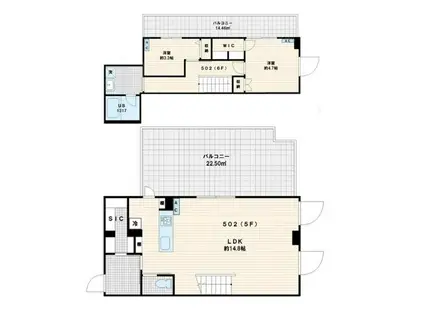 FULLEA代々木 フレア代々木(2LDK/5階)の間取り写真