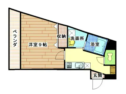 プリエール光陽II(1K/2階)の間取り写真