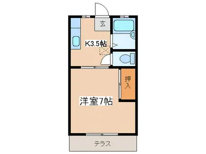 パレス三喜I(1K/1階)の間取り写真