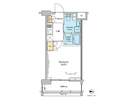 プラウドフラット中野(1K/5階)の間取り写真