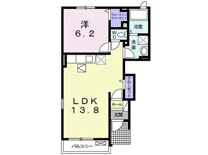 エムペソリーナドゥ(1LDK/1階)の間取り写真