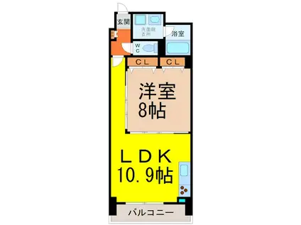 さくらHILLS 名駅ノース(1LDK/12階)の間取り写真