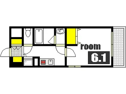 ジェイシティミライエ大手町(1K/12階)の間取り写真