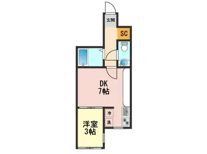 CAMP DAVID(1DK/1階)の間取り写真