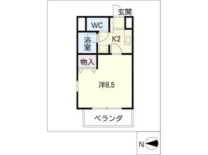 アイムリオ(1K/3階)の間取り写真