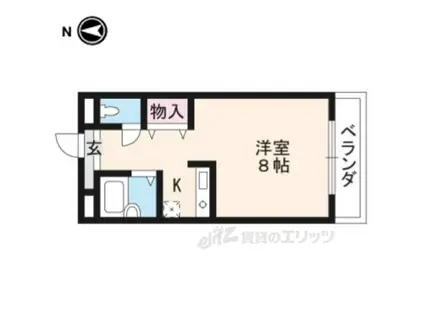 イーストWING(1K/2階)の間取り写真