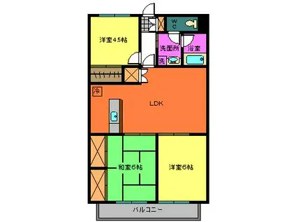 リバーサイド参番館(2LDK/1階)の間取り写真