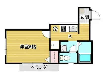 T4`S(1K/2階)の間取り写真