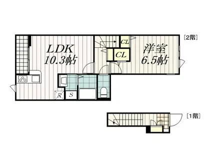 ラメゾン385(1LDK/2階)の間取り写真