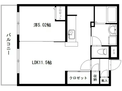 シルヴァーノ(1LDK/1階)の間取り写真