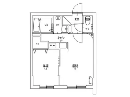 RELATE平岸(1LDK/3階)の間取り写真