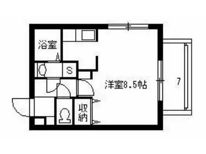 PROUDIA(ワンルーム/4階)の間取り写真