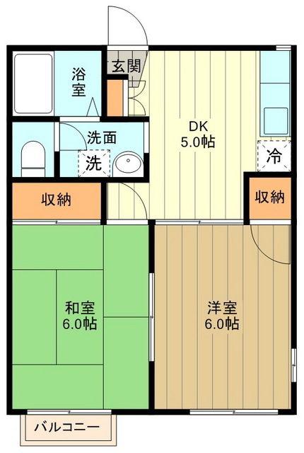 第2エステート吉武(2DK/2階)の間取り写真