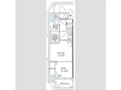 MAXIV上名古屋(1DK/6階)の間取り写真