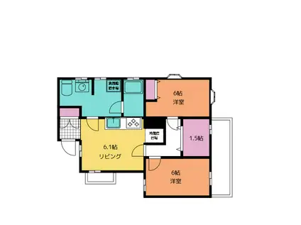 アパートメントノダメ(2DK/2階)の間取り写真