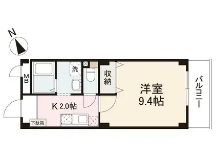 CRAYON TERRACE(1K/4階)の間取り写真