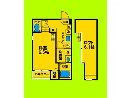 セリュー(1K/1階)の間取り写真
