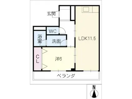 ファインアート川口(1LDK/3階)の間取り写真