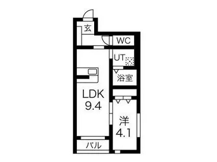 アルトゥーラA&W(1LDK/1階)の間取り写真