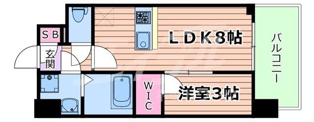 エスリード大阪城イースト(1LDK/3階)の間取り写真
