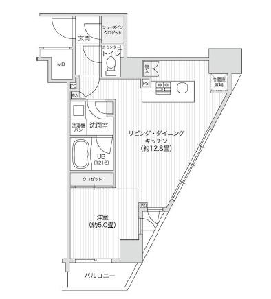 レジディア笹塚II(1LDK/9階)の間取り写真