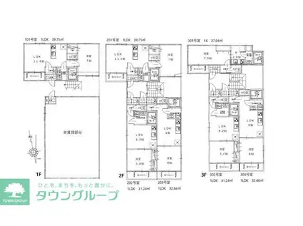 OHANA(1LDK/3階)の間取り写真