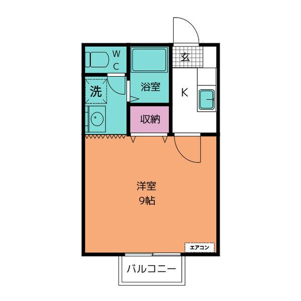 ハイツコバ(1K/2階)の間取り写真