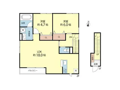 LIV SANNO(2LDK/2階)の間取り写真