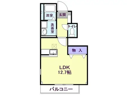 プレステージガーデンII(ワンルーム/1階)の間取り写真