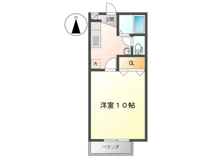 ハイム・ピアニッシモ C(1K/2階)の間取り写真