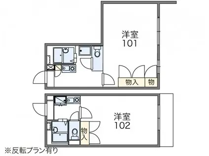 レオパレススイートパール(1K/1階)の間取り写真