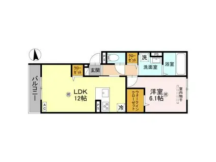 ORCHIDEA大鳥(1LDK/2階)の間取り写真