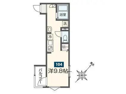 MELDIA東千葉III(ワンルーム/1階)の間取り写真