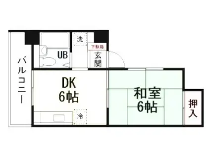 ギャラン小倉駅前ビル(1DK/3階)の間取り写真