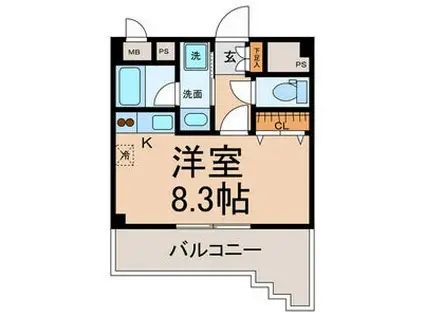 荒畑ハイツ(ワンルーム/3階)の間取り写真