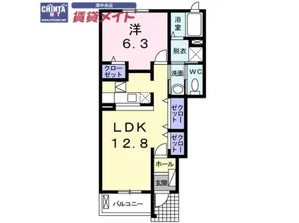 カーサ・中野B棟(1LDK/1階)の間取り写真