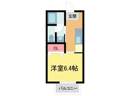 ROSA(1K/1階)の間取り写真