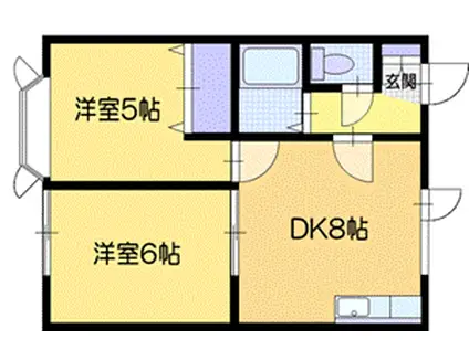 信濃ウイング(2DK/3階)の間取り写真