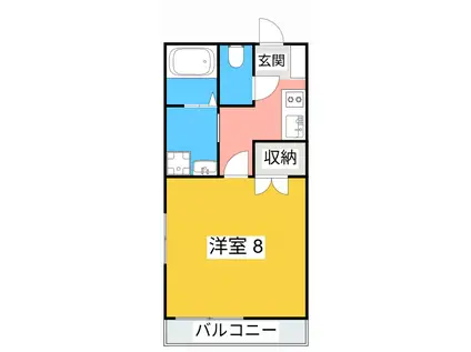 アンプルール フェール TSUGE(1K/2階)の間取り写真