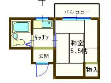 プチメゾン堀溝(1K/1階)の間取り写真