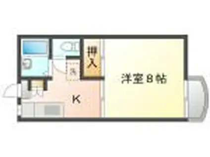 ストリーム津島(1K/1階)の間取り写真