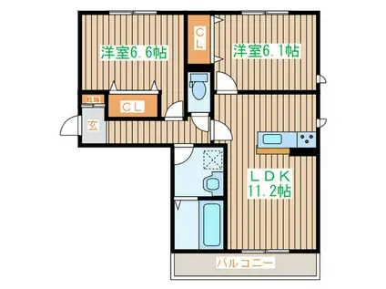 LE・PONTIV(2LDK/3階)の間取り写真