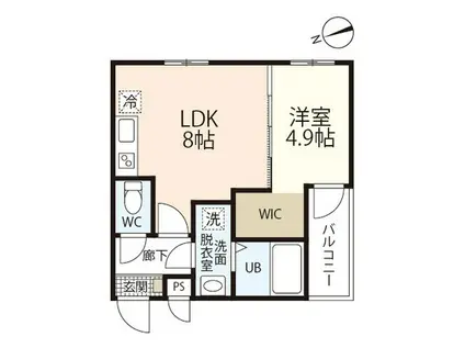 MOVE長束(1LDK/2階)の間取り写真