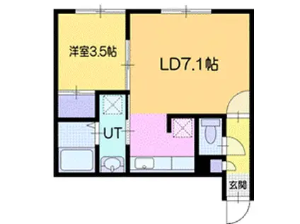 POLKU(1LDK/2階)の間取り写真