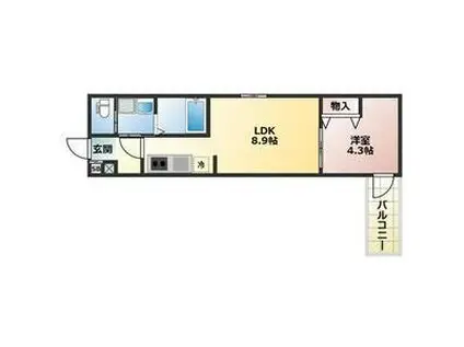 ALEGRIA垂水(1LDK/1階)の間取り写真