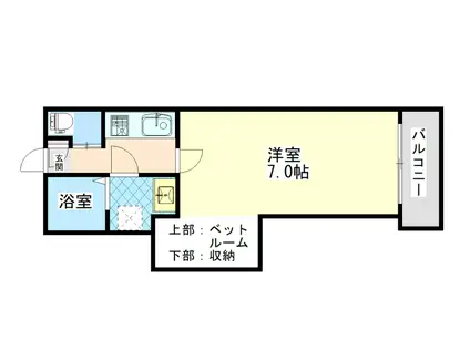 エクレール二軒茶屋(1K/3階)の間取り写真