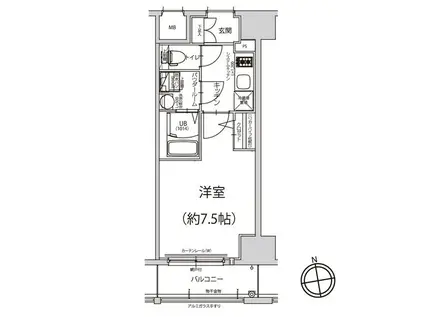 エスリード今池アヴェール(1K/8階)の間取り写真